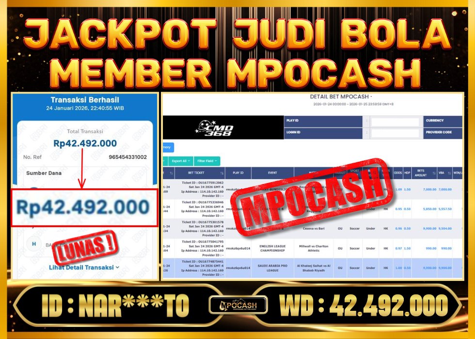 MPOCASH JACKPOT JUDI BOLA