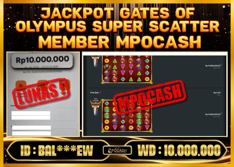 MPOCASH JACKPOT GATES OF OLYMPUS SUPER SCATTER