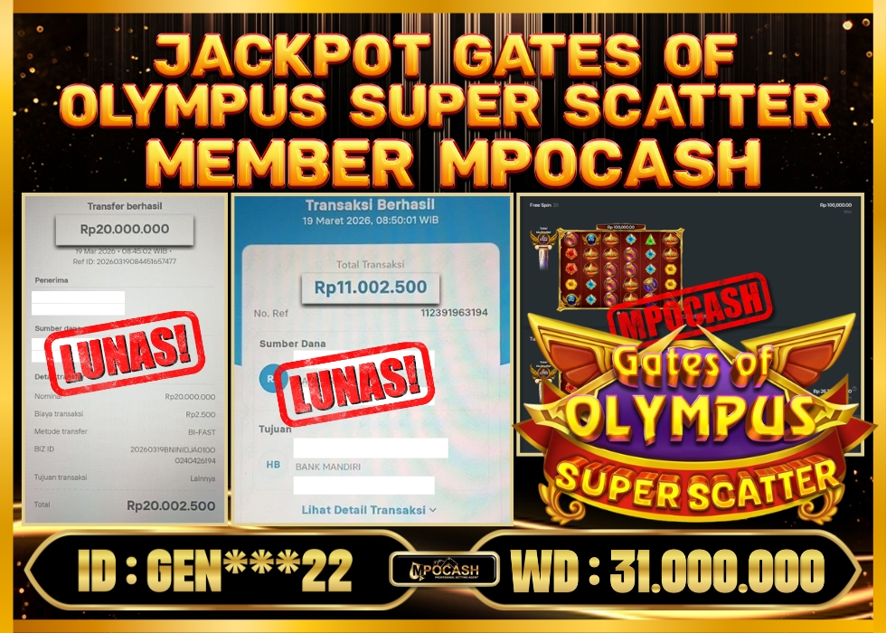 MPOCASH JACKPOT GATES OF OLYMPUS SUPER SCATTER