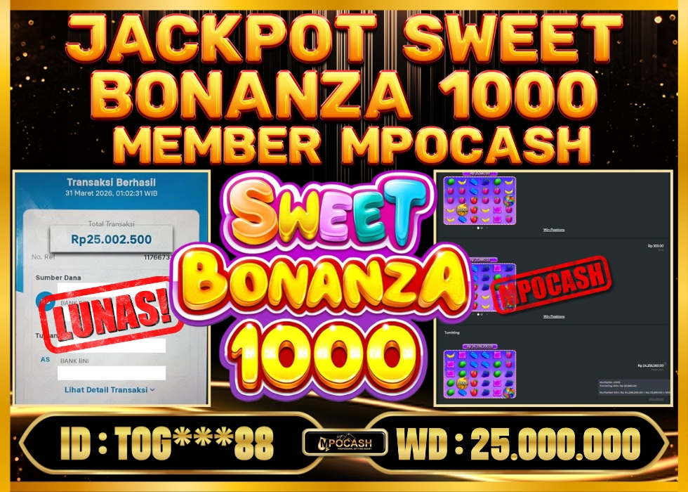 MPOCASH JACKPOT SWEET BONANZA 1000