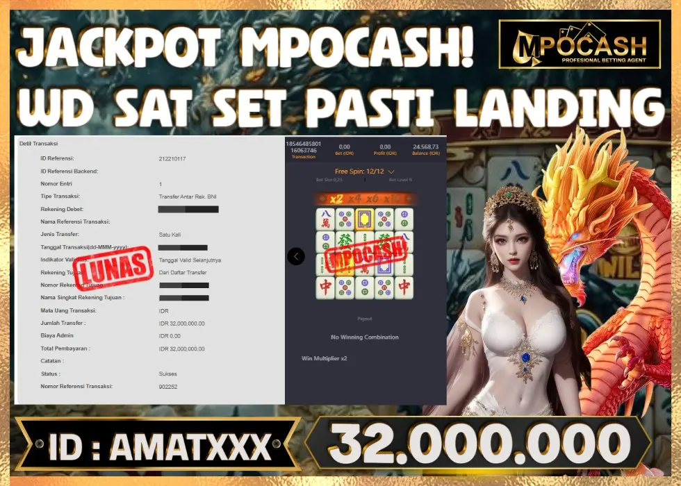 MPOCASH JACKPOT SLOT MAHJONG WAYS 2 Rp 32.000.000 - LUNAS!!!