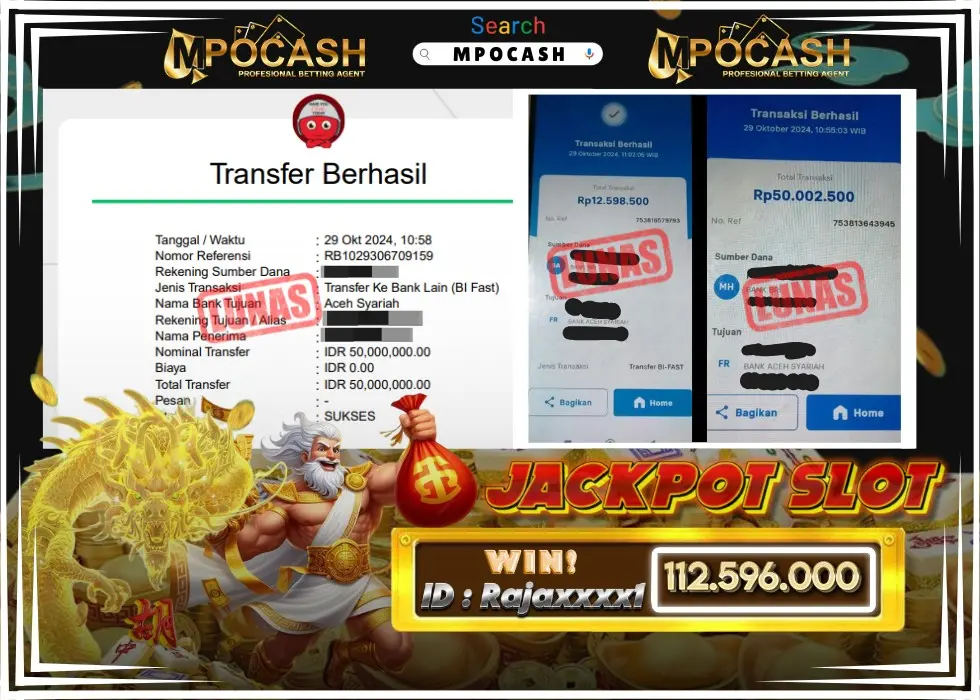 MPOCASH JACKPOT SLOT Rp 112.596.000 - LUNAS!!!